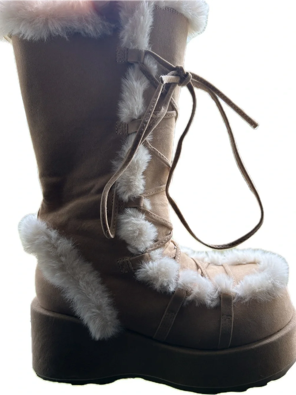 Demonia cubby 311 camel-tan vegan suede